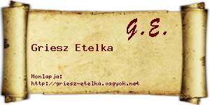 Griesz Etelka névjegykártya